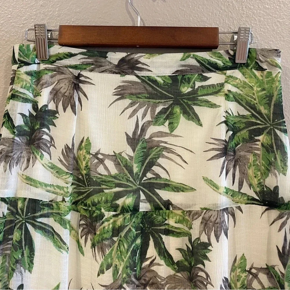 Love Riche Sheer Tropical‎ Palm Mini Maxi Skirt Size Medium - Picture 4 of 14